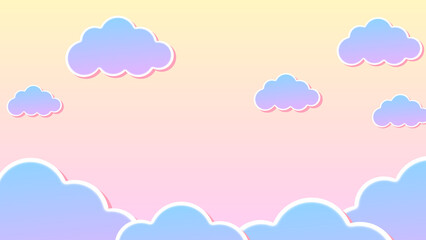 Abstract kawaii Clouds cartoon background.