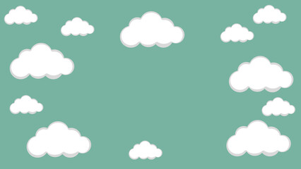 Abstract kawaii Clouds cartoon background.
