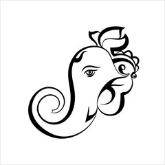 Ganesha The Lord Of Wisdom Calligraphic Style M_2208029