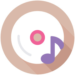 Music Cd Flat Colored Icon