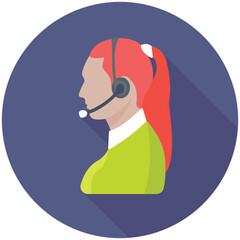 Customer Service Flat Colored Icon