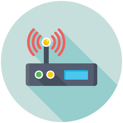 Wifi Router Flat Colored Icon