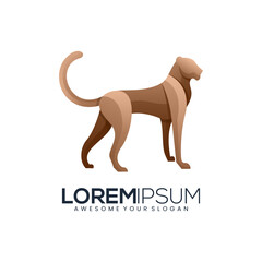 leopard gradient modern logo