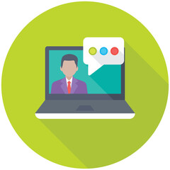 Live Chat Flat Colored Icon