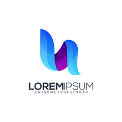 modern logo letter U abstract gradient color