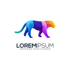 modern tiger logo gradient colorful