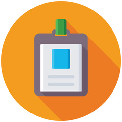 ID Card flat colored Icon