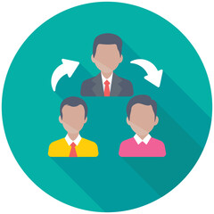 Team Hierarchy flat colored Icon