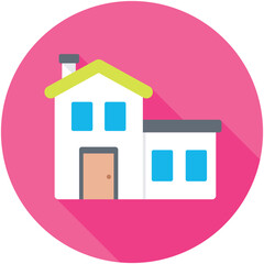 Warehouse Flat Colored  Icon