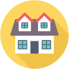 Mansion Flat Colored  Icon