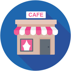 Cafe Flat Colored  Icon