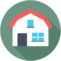 Warehouse Flat Colored  Icon