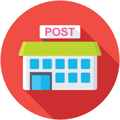 Post office Flat Colored  Icon