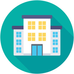 Naklejka premium Apartments Flat Colored Icon