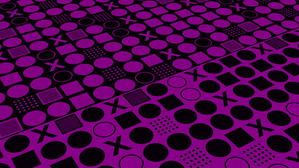 Geometric background, colorful seamless geometric patterns. 3D rendering