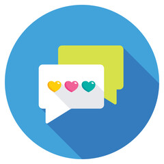 Love Chat Flat Colored Icon