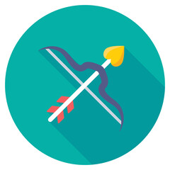 Cupid Bow Flat Colored Icon