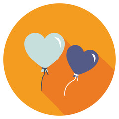 Heart Balloons Flat Colored Icon