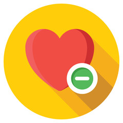 Remove Heart Flat Colored Icon