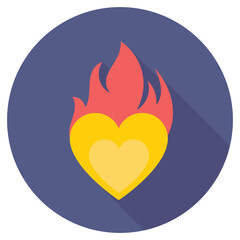 Burning Heart Flat Colored Icon