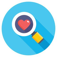 Searching Love Flat Colored Icon