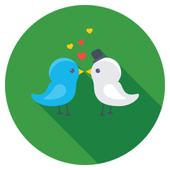 Loving Birds Flat Colored Icon