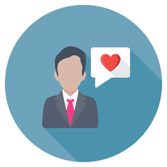 Romantic Conversation Flat Colored Icon