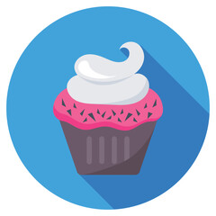 Cupcake Flat Colored Icon