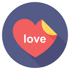 Love Sticker Flat Colored Icon