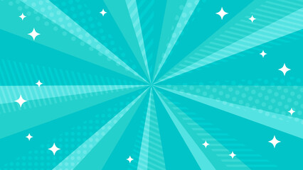 ストライプとドット模様が入ったお洒落なミントグリーンの集中線とキラキラ