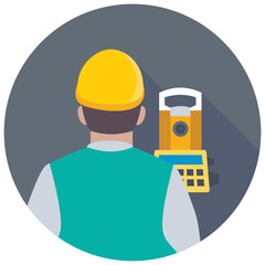 Surveyors Flat Colored Icon
