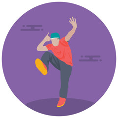 Dancer Flat Colored Icon