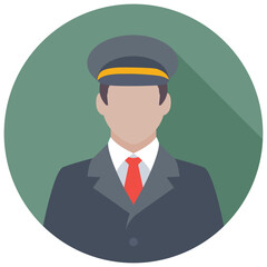 Pilot Flat Colored Icon