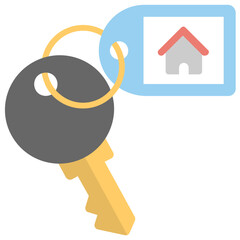 House Key Flat Colored Icon