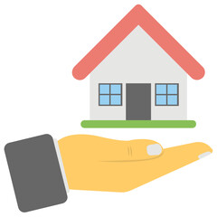 Fototapeta na wymiar Home Insurance Flat Colored Icon