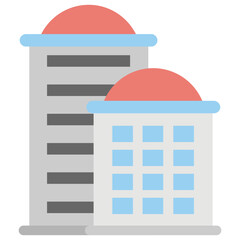 Flats Building Flat Colored Icon
