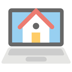 Real Estate Website Flat Colored Icon
