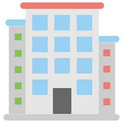 Flats Building Flat Colored Icon