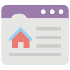 Real Estate Website Flat Colored Icon