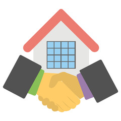 Fototapeta na wymiar Property Deal Flat Colored Icon
