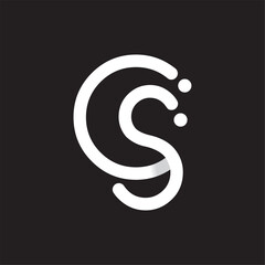 CS Letter rounded logo vector image