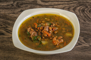Lentil soup with chicken and vegetables
