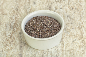 Chia seeds in the bowl