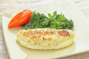 Roasted traditional cheese haloumi