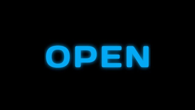 Open Neon Sign Background  animation of a neon open sign blinking for night storefront, restaurant, motel and night business