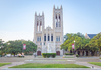 United Methodist Church historical architecture in Fort Worth Texas - obrazy, fototapety, plakaty