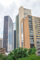 Fototapeta na wymiar Tall city buildings architecture in downtown Dallas Texas