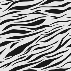 Tiger skin seamless pattern in black white color.