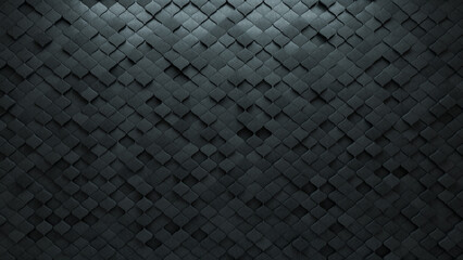 3D, Futuristic Wall background with tiles. Concrete, tile Wallpaper with Arabesque, Polished blocks. 3D Render