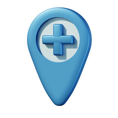 Obraz premium 3d pin health service place map